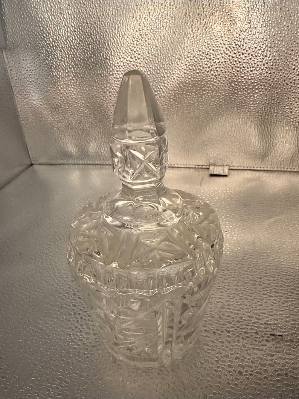 Vintage Pressed Glass Covered Sugar Dish with an Ornate Finial